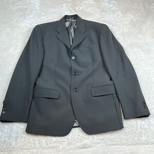 Classic Black Blazer with Notched Lapels and Regular Fit - Made in Italy